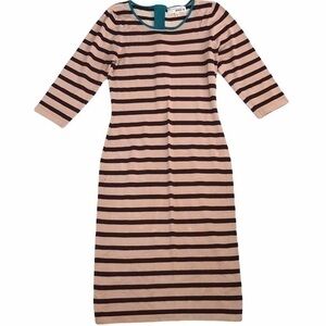 Derek Heart Striped Midi Dress